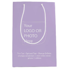 Trendfärg - Mjuk Violett Medium Logotyp Presentpås