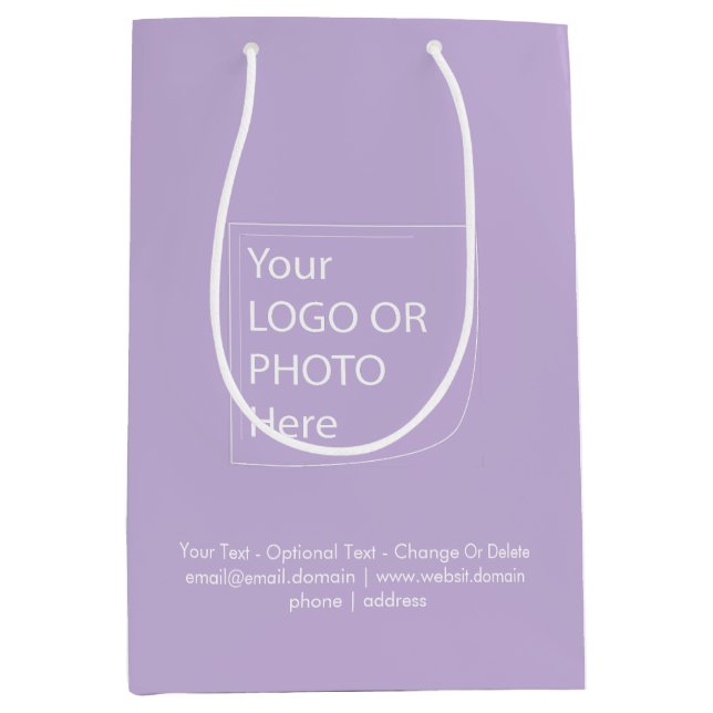 Trendfärg - Mjuk Violett Medium Logotyp Presentpås (Framsidan)