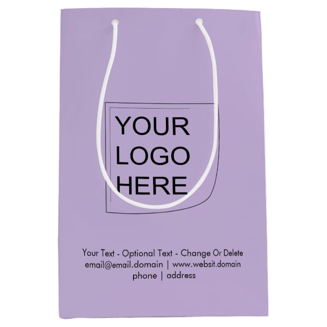 Trendfärg - Mjuk Violett Medium Logotyp Presentpås (Framsidan)