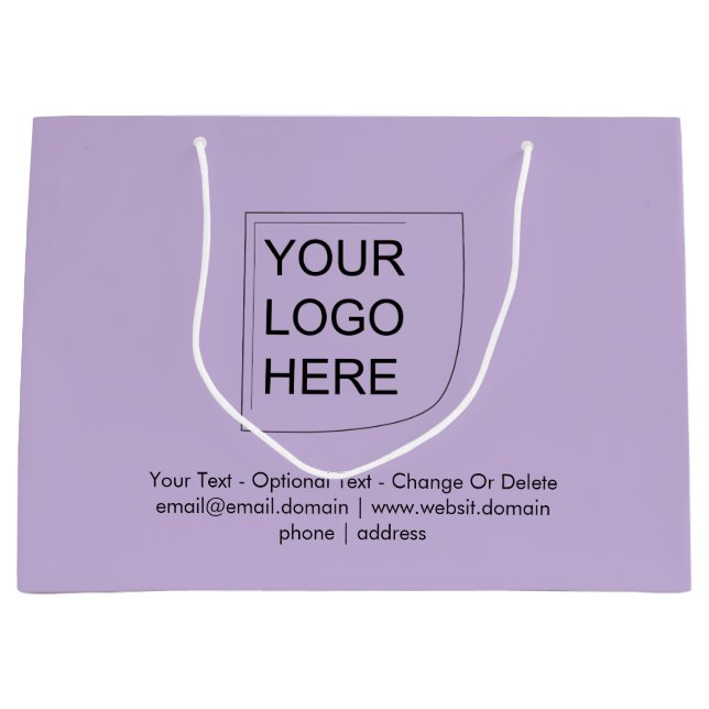 Trendfärg - Mjuk Violett Stor Logotyp Presentpåse (Framsidan)