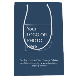 Trendfärg - Serious Blue Medium logotyppresentpåse