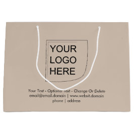 Trendfärg - Soft Taupe Stor logotyp presentpåse