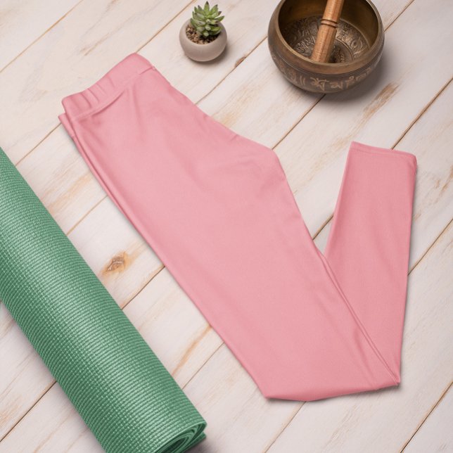 Trendfärg Vattenmelon Rosa Enfärgad Leggings (Skapare uppladdad)