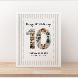 Trendig 10-års födelsedagsnummer Foto 16x20 tum Co Poster