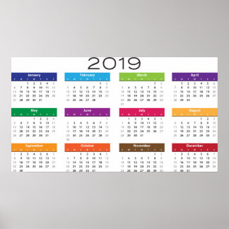 Trendig 2019 Calendar-Poster Poster