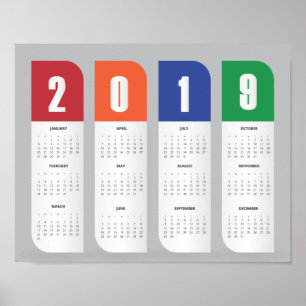 Trendig 2019-kalenderaffisch poster