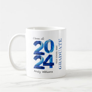 Trendig 2024 Studenten Gift Blue Kaffemugg