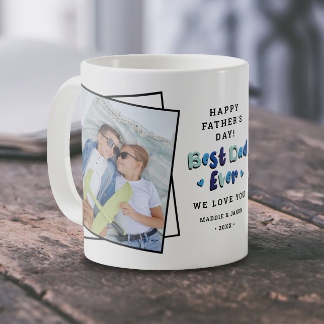 Trendig 2 fotot "Bästa Pappa någonsin Keepsaké Far Kaffemugg (Skapare uppladdad)