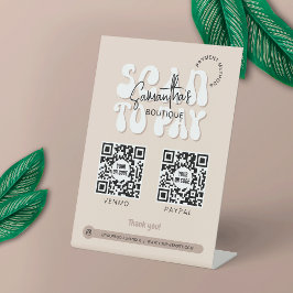 Trendig 2 QR-kodsökning för att Betala Retro Beige