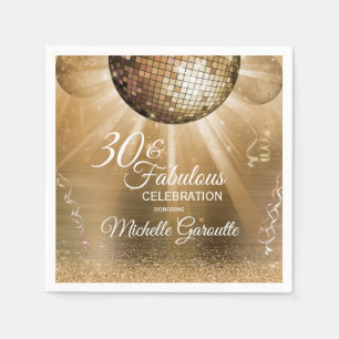 Trendig 30 & Fabulous Guld Pappersservett