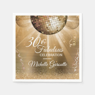 Trendig 30 & Fabulous Guld Pappersservett