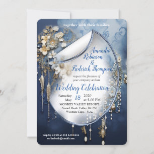 Trendig 3-D Denim Skriv ut med Costume Jewelry Inbjudningar