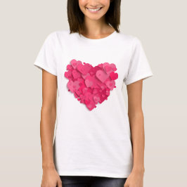 Trendig 3D Rosa Heart T-Shirt