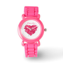 Trendig 3D Rosa Heart Watch med alternativet Lägg 