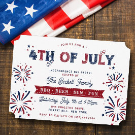 Trendig 4 juli Independence day Party Inbjudningar