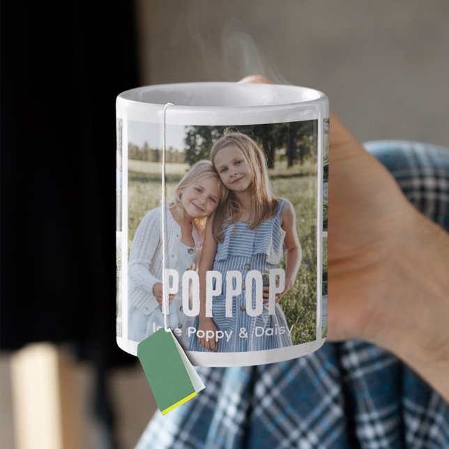 Trendig 5-foto collage Poppop Kaffemugg (Skapare uppladdad)