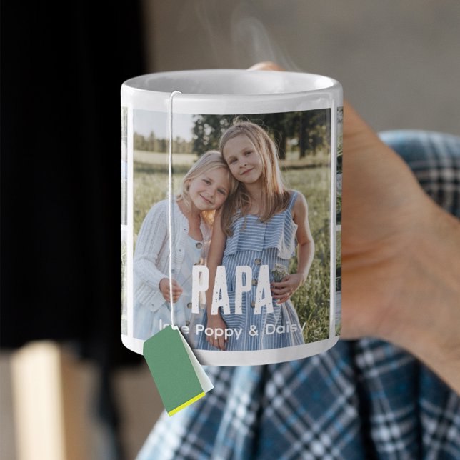 Trendig 5 Fotoskollage Pappa Kaffemugg (Skapare uppladdad)