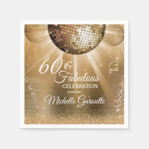 Trendig 60 & Fabulous Guld Pappersservett