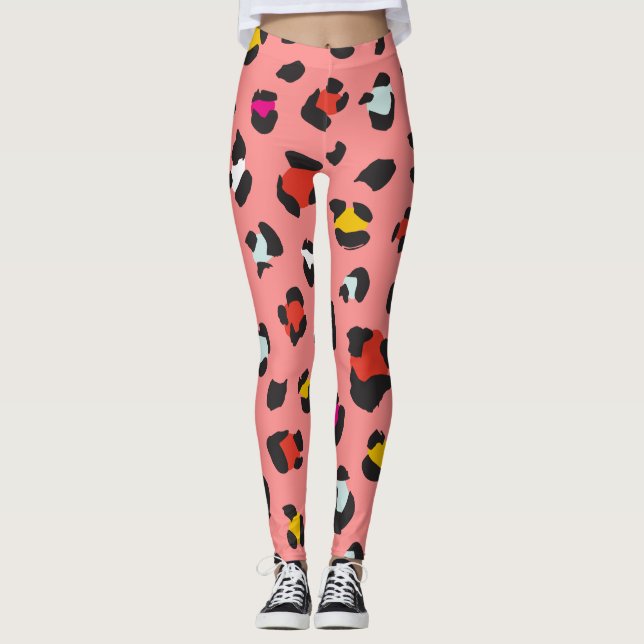 Trendig 80-talets baljväxter från Leopard Mönster Leggings (Framsida)