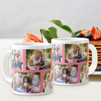 Trendig 8 Bild Masonry Grid Rosa Photo Jumbo Mugg