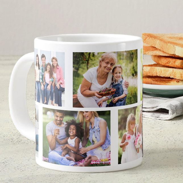 Trendig 8 Bild Masonry Grid White Photo Jumbo Mugg (Skapare uppladdad)
