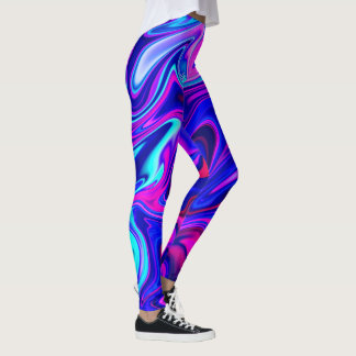 Trendig Abstrakt av nyblått rosa turkos Leggings