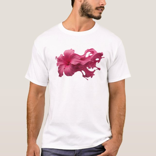 Trendig ABSTRAKT BLOMMA Stilfullt uttalande T Shirt (Framsida)