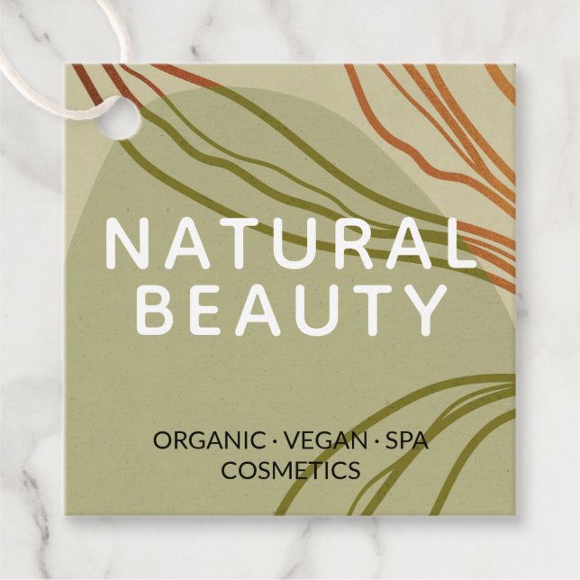 Trendig Abstrakt Botanical Homemade Beauty Busines Gåvor Etiketter (Framsida)