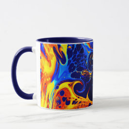 trendig abstrakt, färgad färg-snurra mugg