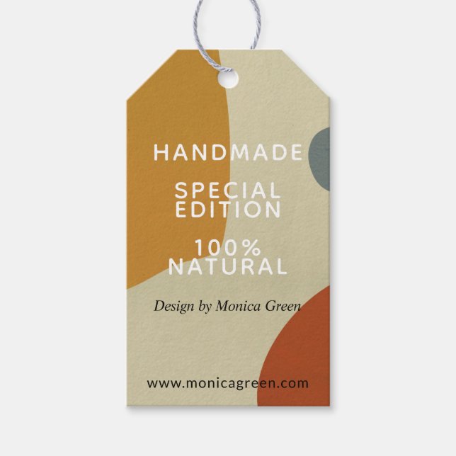 Trendig Abstrakt Minimalist Handmade Business Presentetikett (Framsidan)