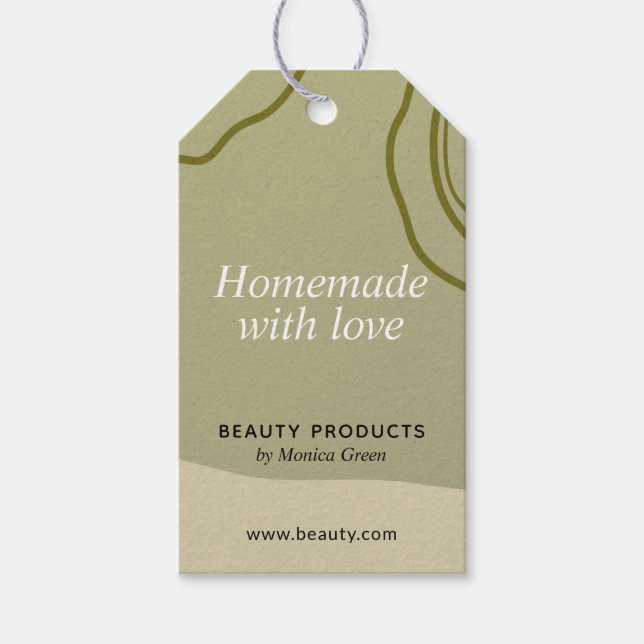 Trendig Abstrakt Minimalist Homemade Business Presentetikett (Framsidan)