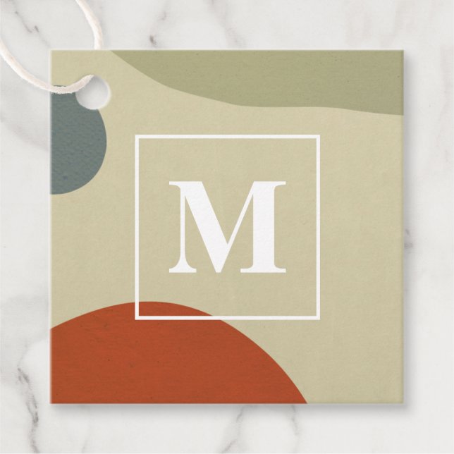 Trendig Abstrakt Monogram Homemade Business Rustic Gåvor Etiketter (Framsida)