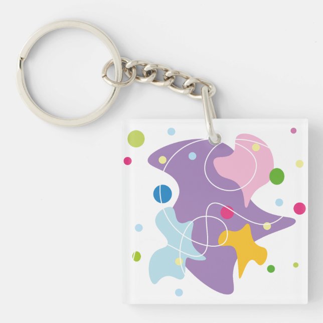 Trendig abstrakt mönster i lila och blått färg (Framsidan)