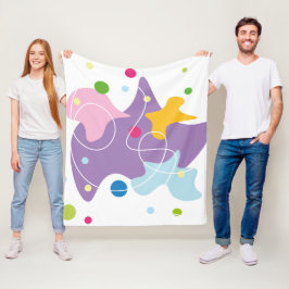 Trendig abstrakt mönster i lila och blått färg fleecefilt