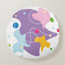 Trendig abstrakt mönster i lila och blått färg rund kudde