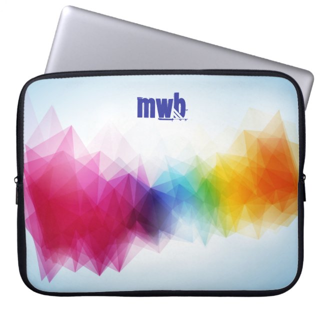 Trendig Abstrakt Polygonal Mönster med monogram Laptop Fodral (Framsidan)