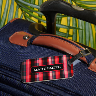 Trendig Abstrakt Red Black Play Collection Bagagebricka