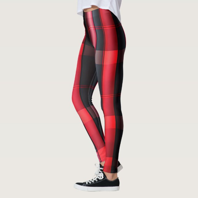 Trendig Abstrakt Red Black Play Collection Leggings (Vänster)