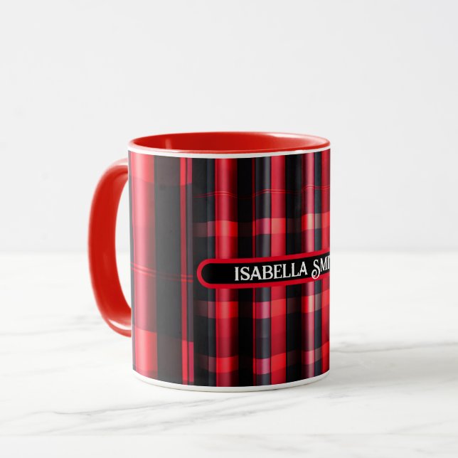 Trendig Abstrakt Red Black Play Collection Mugg (Framsida vänster)