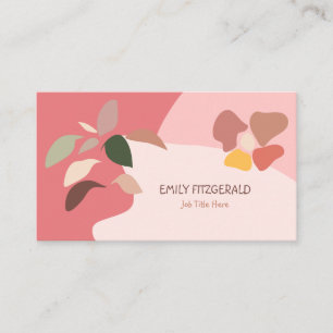 Trendig Abstrakt Shape Löv Rosa Beige Girly Visitkort