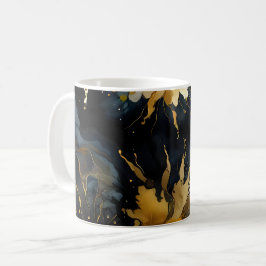 trendig abstrakt svart marmor guld kaffemugg