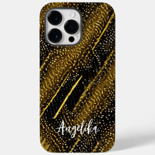 Trendig Abstrakt Swirls Black and Guld Personlig