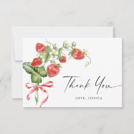 Trendig akvarell äng jordgubbe tack kort