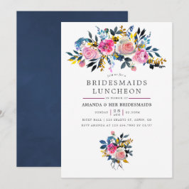 Trendig akvarellblomma Brudtjejlunch Inbjudningar