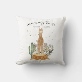 Trendig alpaca-mamma på väg kudde