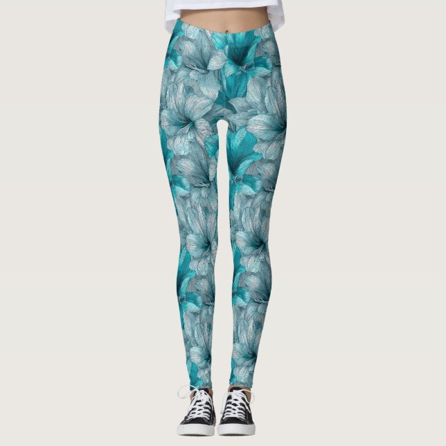 Trendig Amaryllis Blomma Träningsaktiv Leggings (Framsida)