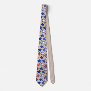Trendig Amerika Rött vitt blått Stars Beige Slips