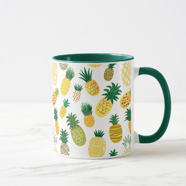 Trendig Ananas Mönster Mugg (Höger)