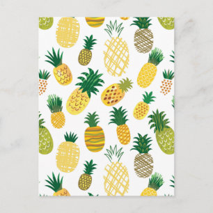 Trendig Ananas Mönster Vykort