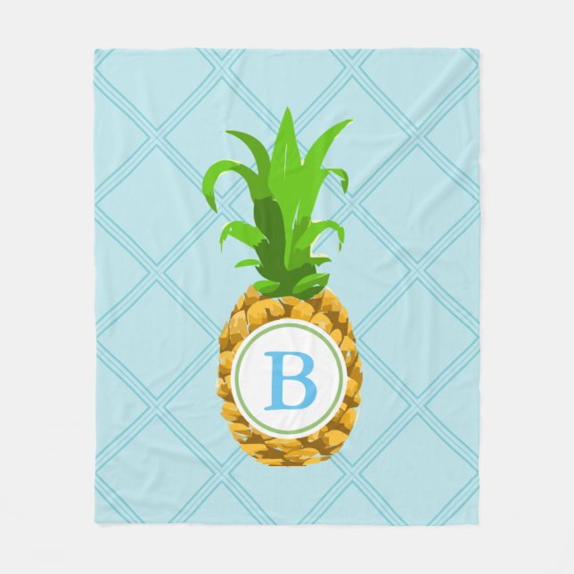 Trendig Ananas och Brev Fleecefilt (Framsidan)